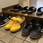 Shoes and slippers at modern Genkan in Airbnb in Osaka, Japan on June 19, 2026. (Photo by Makayla MAHONEY)